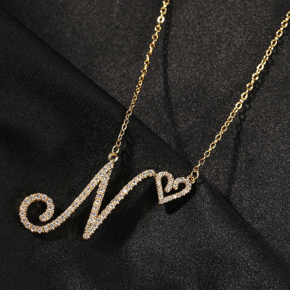 Initial Letter Necklace 18K Gold - Kişiye Özel Yazılı Harf Kolye Kalp