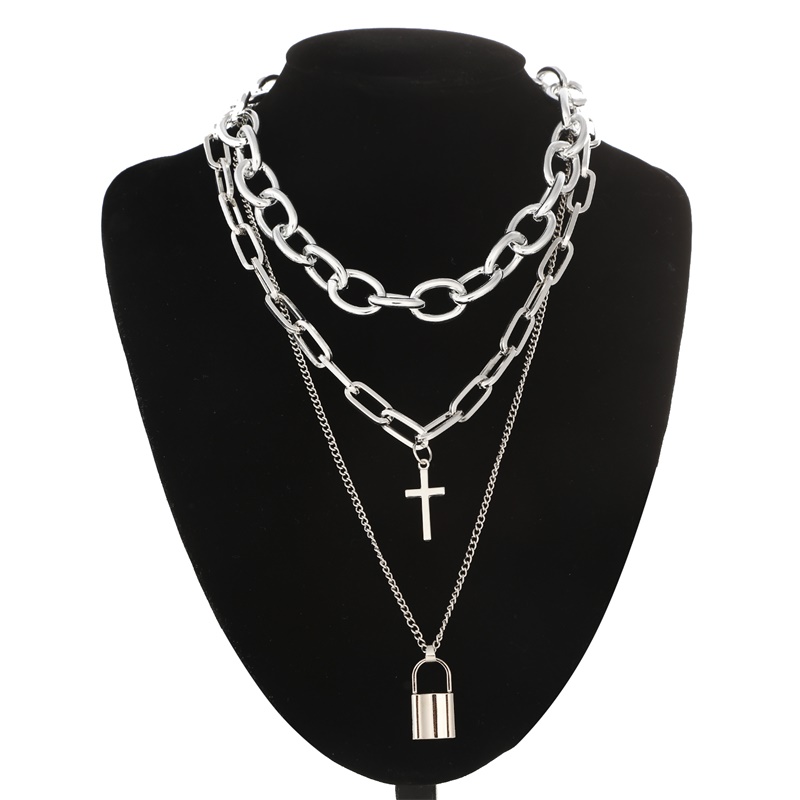 Layered Pendant Necklace Aesthetic - Katmanlı grunge estetik takı vintage punk