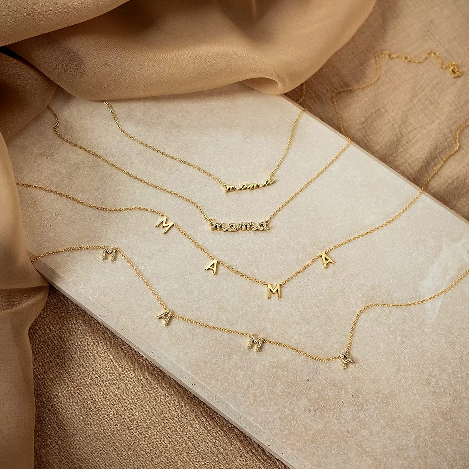 Initial Letter Necklace 18K Gold - GD Toptan Zarif Hediye Kararmayan Takı