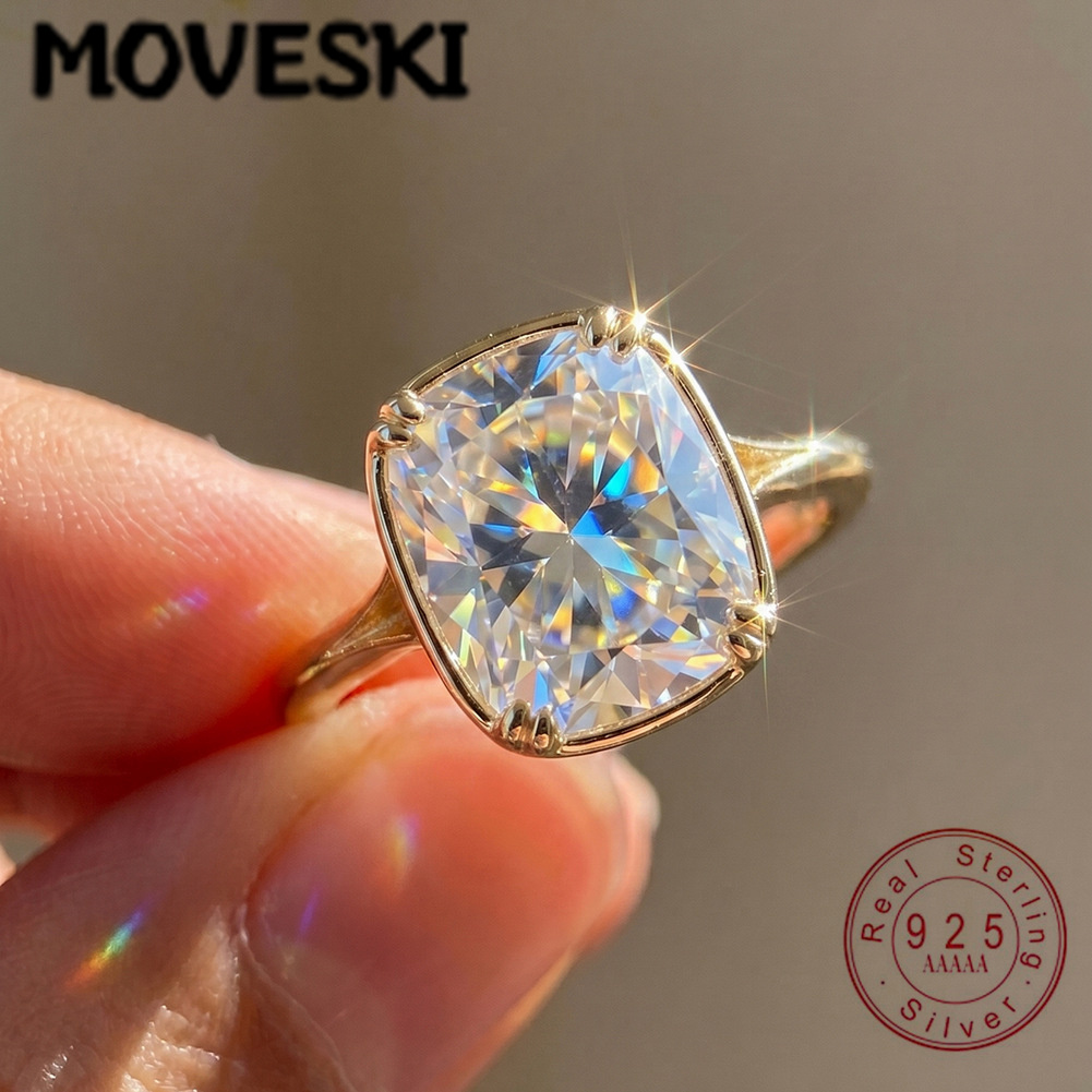 Moissanite Engagement Ring 1 Carat - S925 Ayar Gümüş 1 Karat Kare