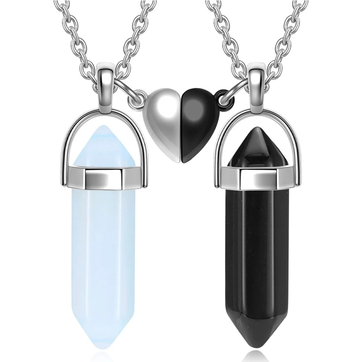 Magnetic Couple Matching Necklaces - Kadınlar ve Erkekler için Kalp Şeklinde