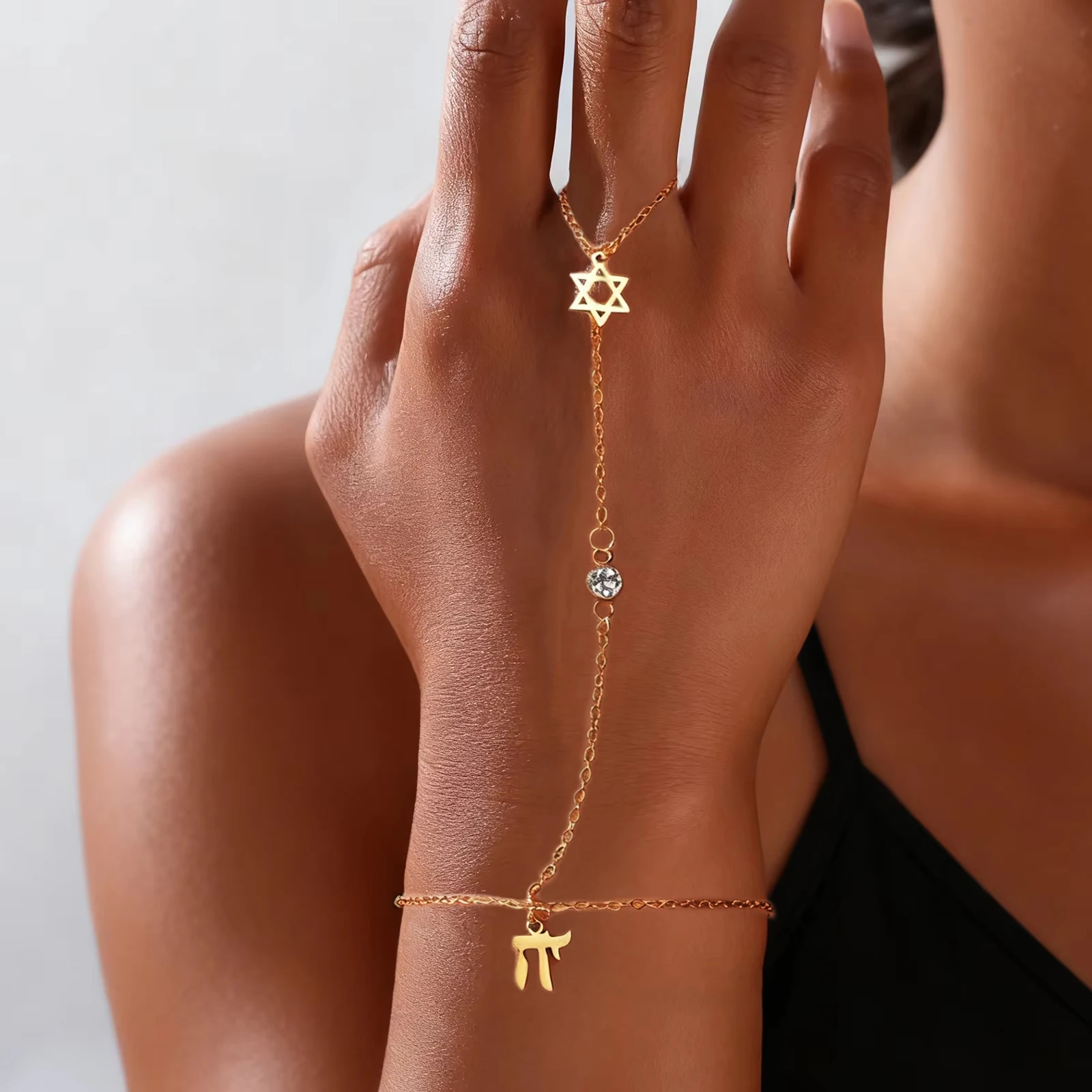 Bracelets - Yahudi Davut Yıldızı İbranice Harfi Chai