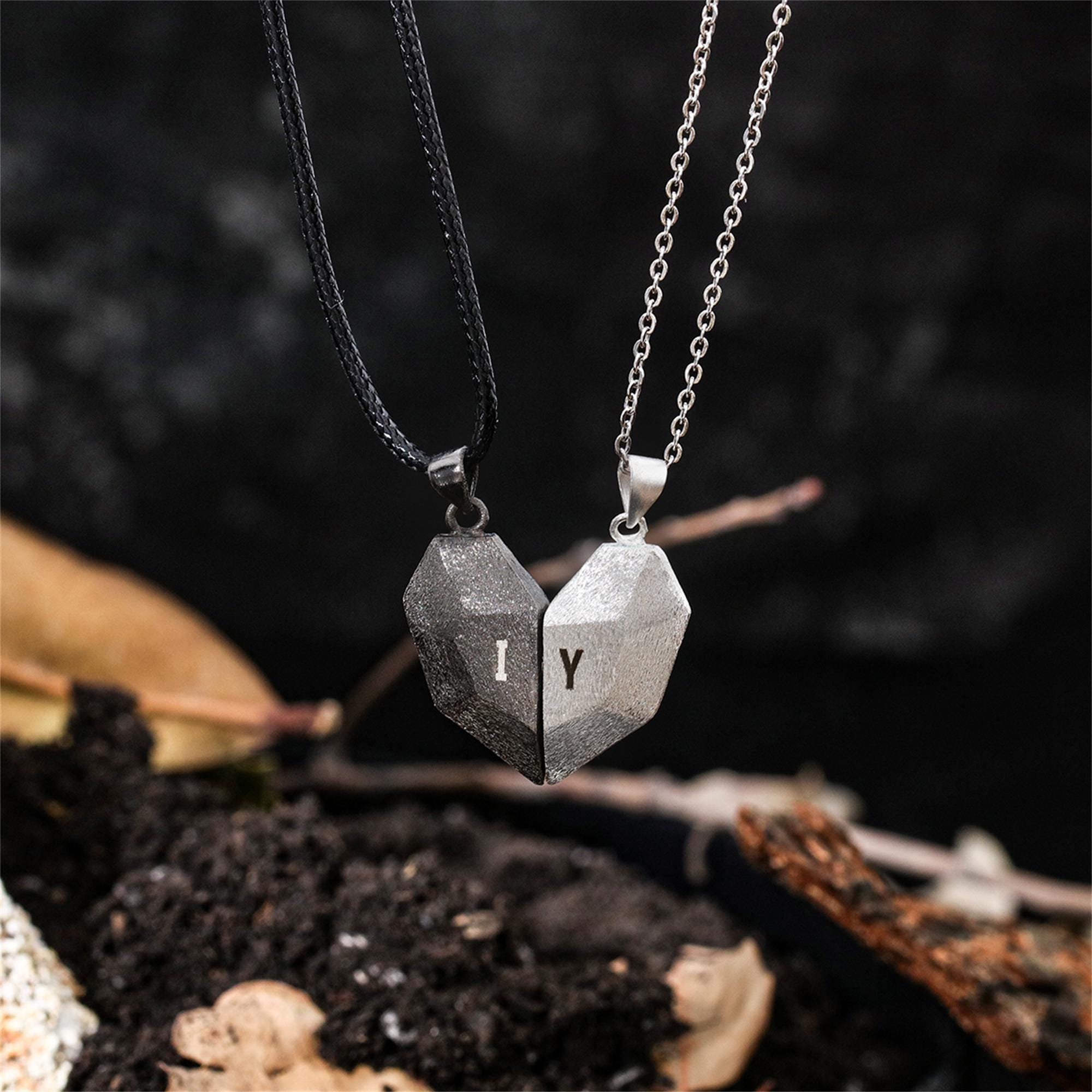 Magnetic Couple Matching Necklaces - Özel çift manyetik kalp kolye seti,
