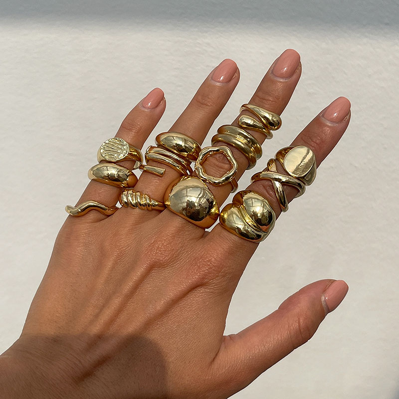 Vintage Punk Knuckle Rings Set - Moda Vintage Metal Yüzükler Kadınlar Için