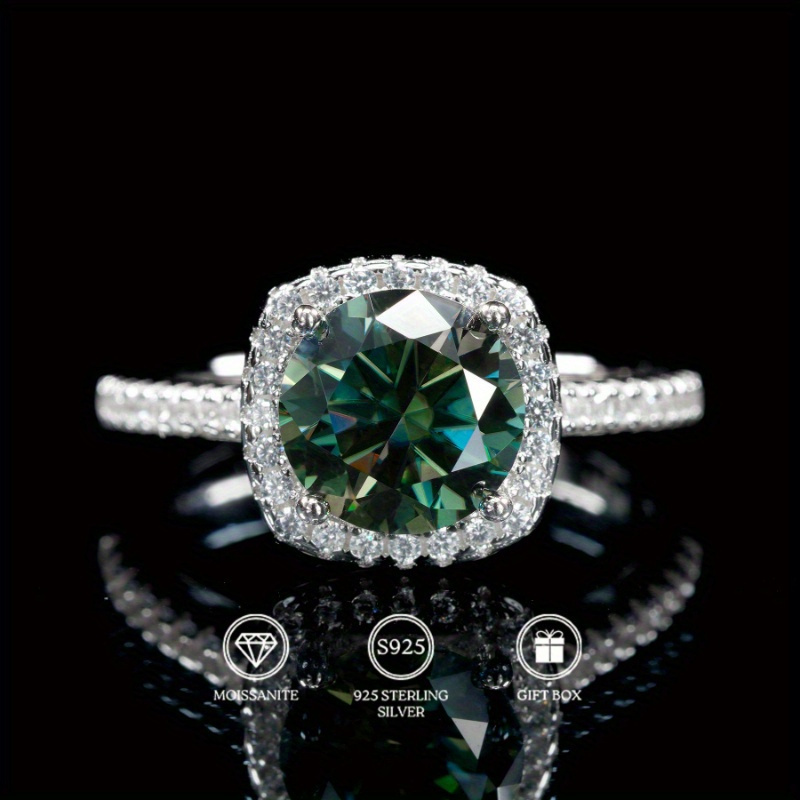 Moissanite Engagement Ring 1 Carat - 1 adet 1/2/3 karat yuvarlak kesim
