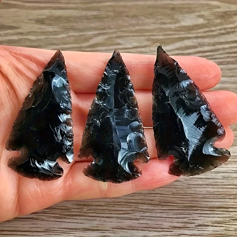 Crystal Pendant Necklace Natural Stone - 1 Obsidyen Ok Kolye - El