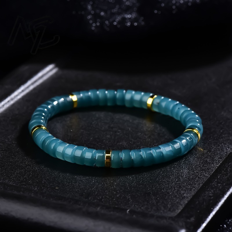 Bracelets - Doğal Yeşim Mavisi Su Abaküs Boncuklu
