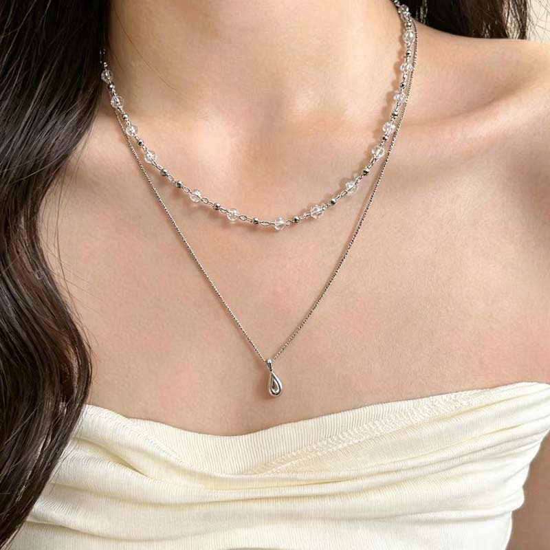 Layered Pendant Necklace Aesthetic - Yeni Moda Su Damlası Kolye Çift