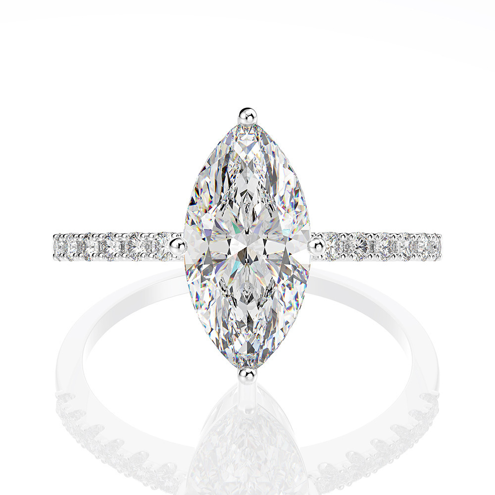 Moissanite Engagement Ring 1 Carat - Lüks Gerçek 1 Karat D Renk