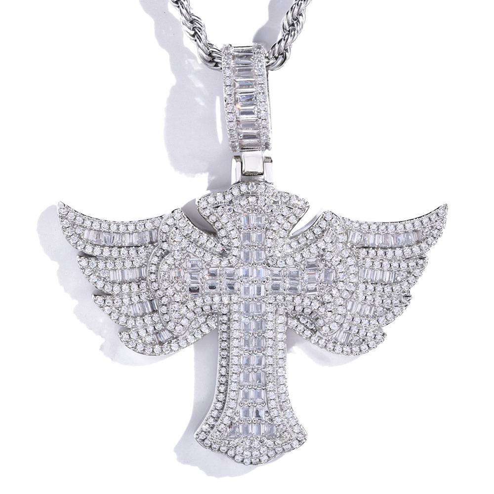 Cross Pendant Necklace Gold - Hip Hop Tam Elmas 18 k
