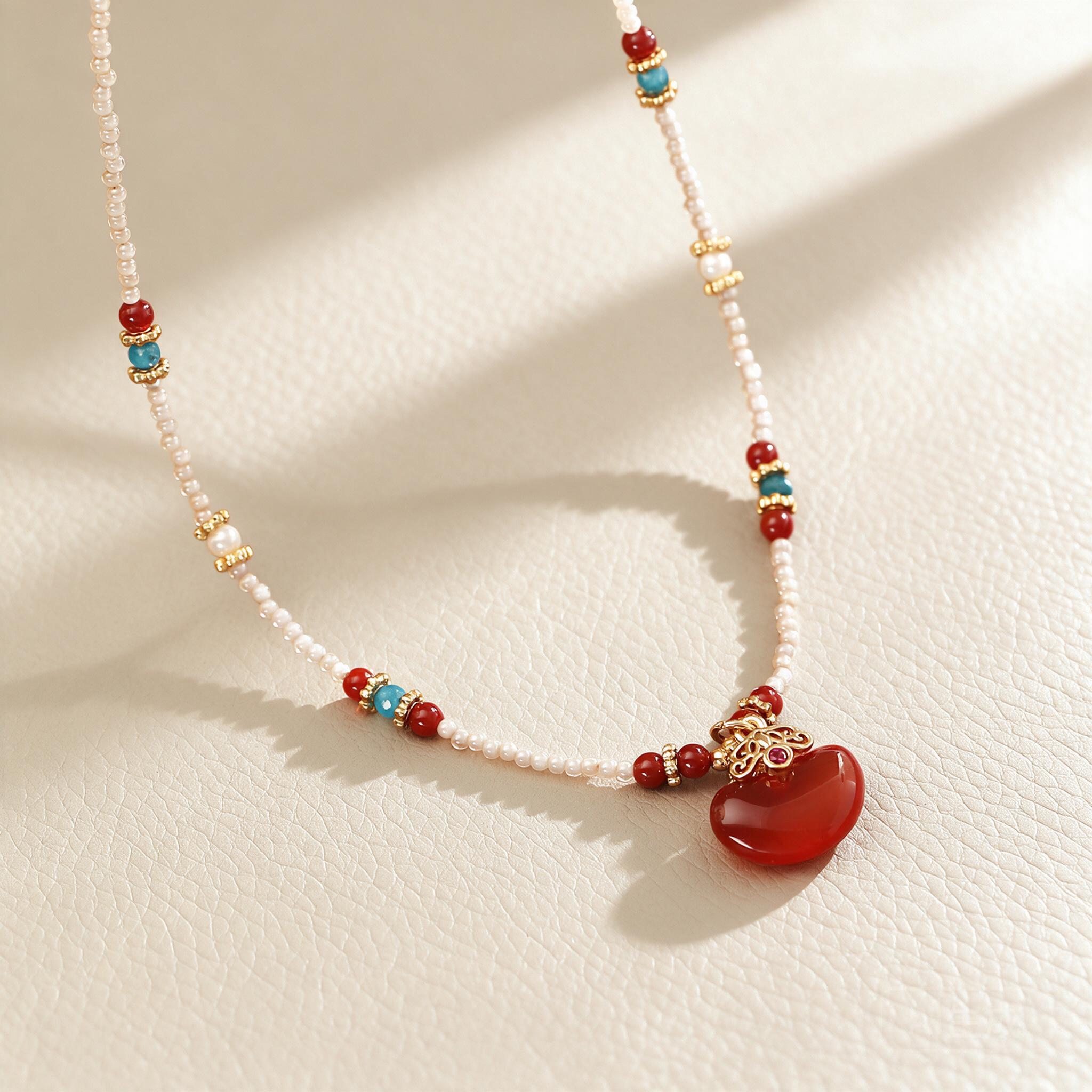 Yeni Çin Tarzı, Doğal Kırmızı  - Pearl Choker Necklace Vintage incelemesi ve fiyatı