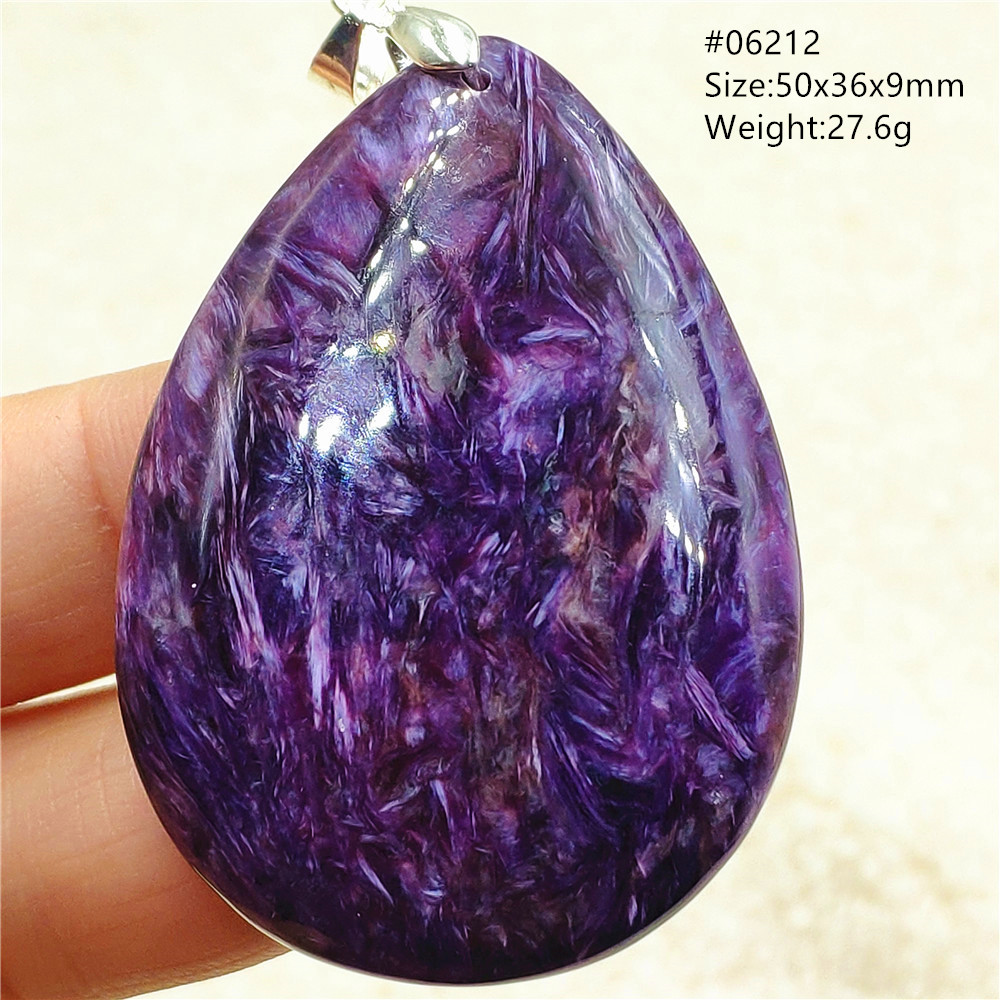 Doğal Mor Charoite Su Damlası  - 925 Sterling Silver Chain Necklace Men incelemesi ve fiyatı
