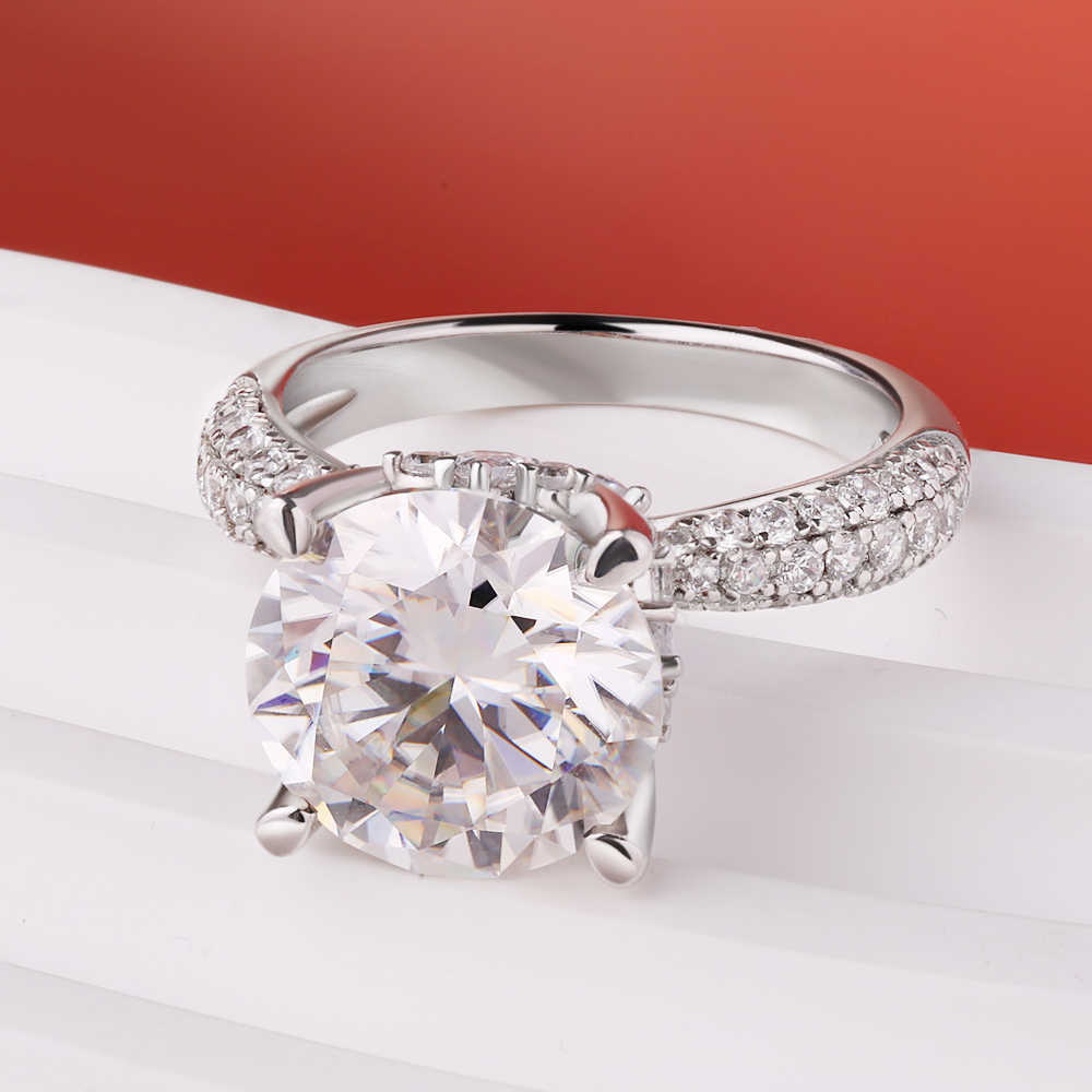 BXINY D Renk 5CT Mozanit Yüzük - Moissanite Engagement Ring 1 Carat incelemesi ve fiyatı