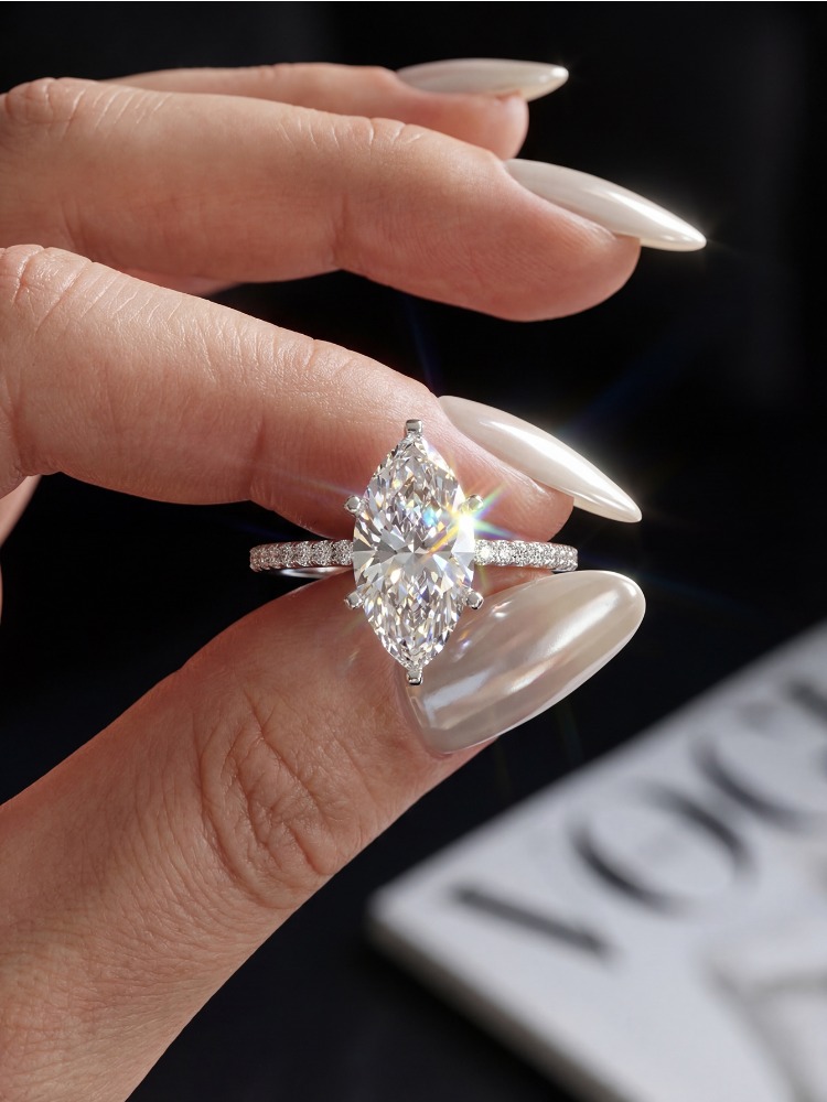 Gerçek 2ct Gerçek Mozanit Pırl - Moissanite Engagement Ring 1 Carat incelemesi ve fiyatı