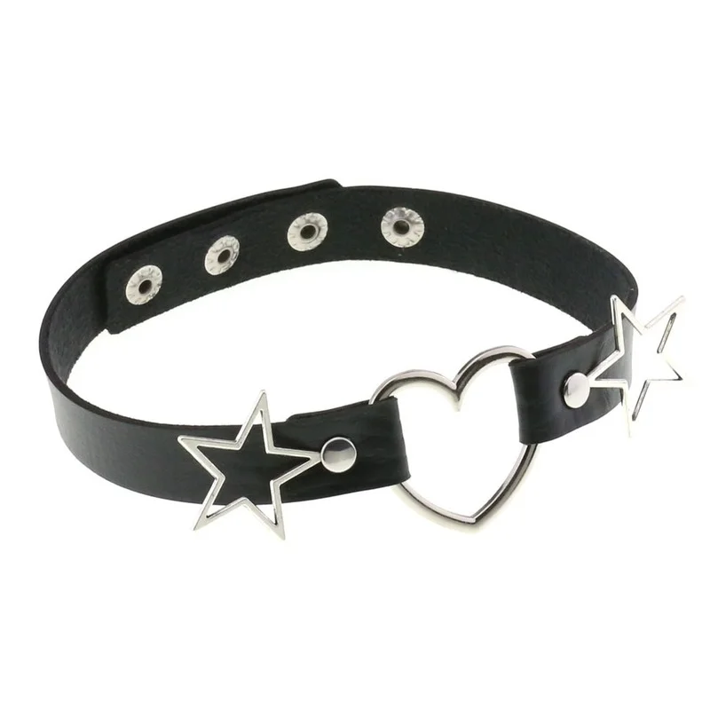 Decopunk Punk PU Deri Kalp Yıl - Goth Punk Spike Choker incelemesi ve fiyatı