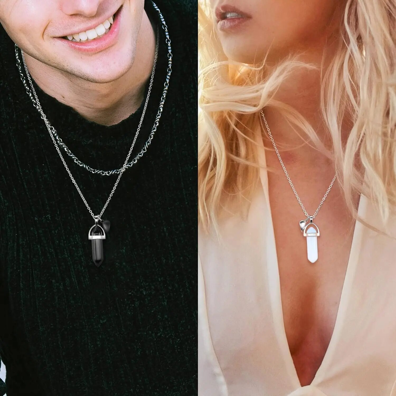 Kadınlar ve Erkekler için Kalp - Magnetic Couple Matching Necklaces incelemesi ve fiyatı