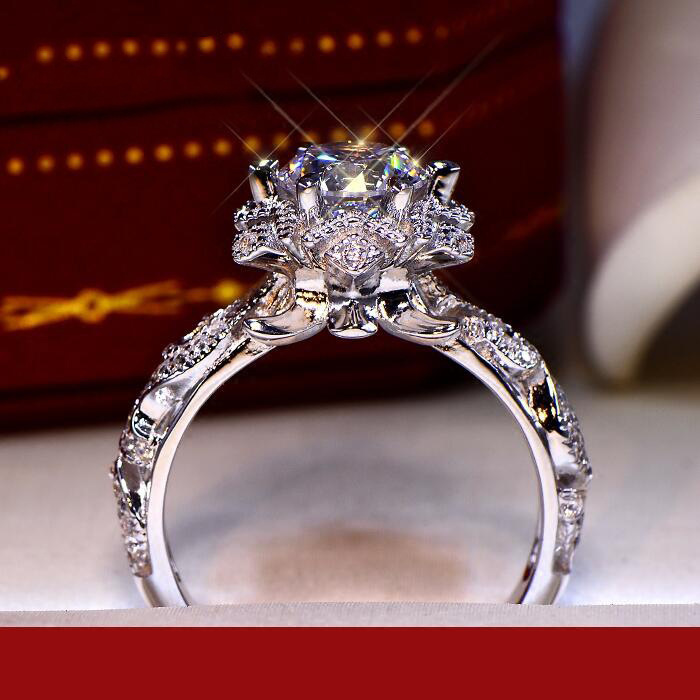 Oyuk Çiçek Yıldız S925 Gümüş Y - Moissanite Engagement Ring 1 Carat incelemesi ve fiyatı
