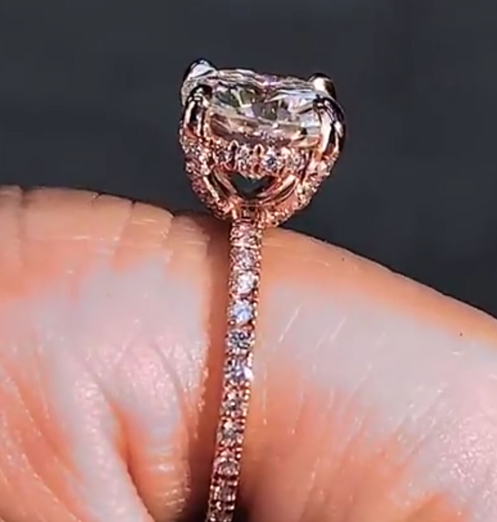 Özel Tasarım 14 Ayar Gül Altın - Moissanite Engagement Ring 1 Carat incelemesi ve fiyatı