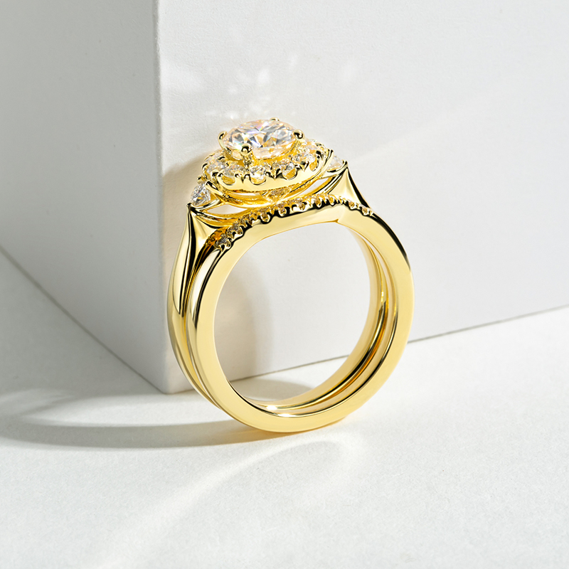 Kadınlar İçin Nişan Yüzüğü Set - Moissanite Engagement Ring 1 Carat incelemesi ve fiyatı