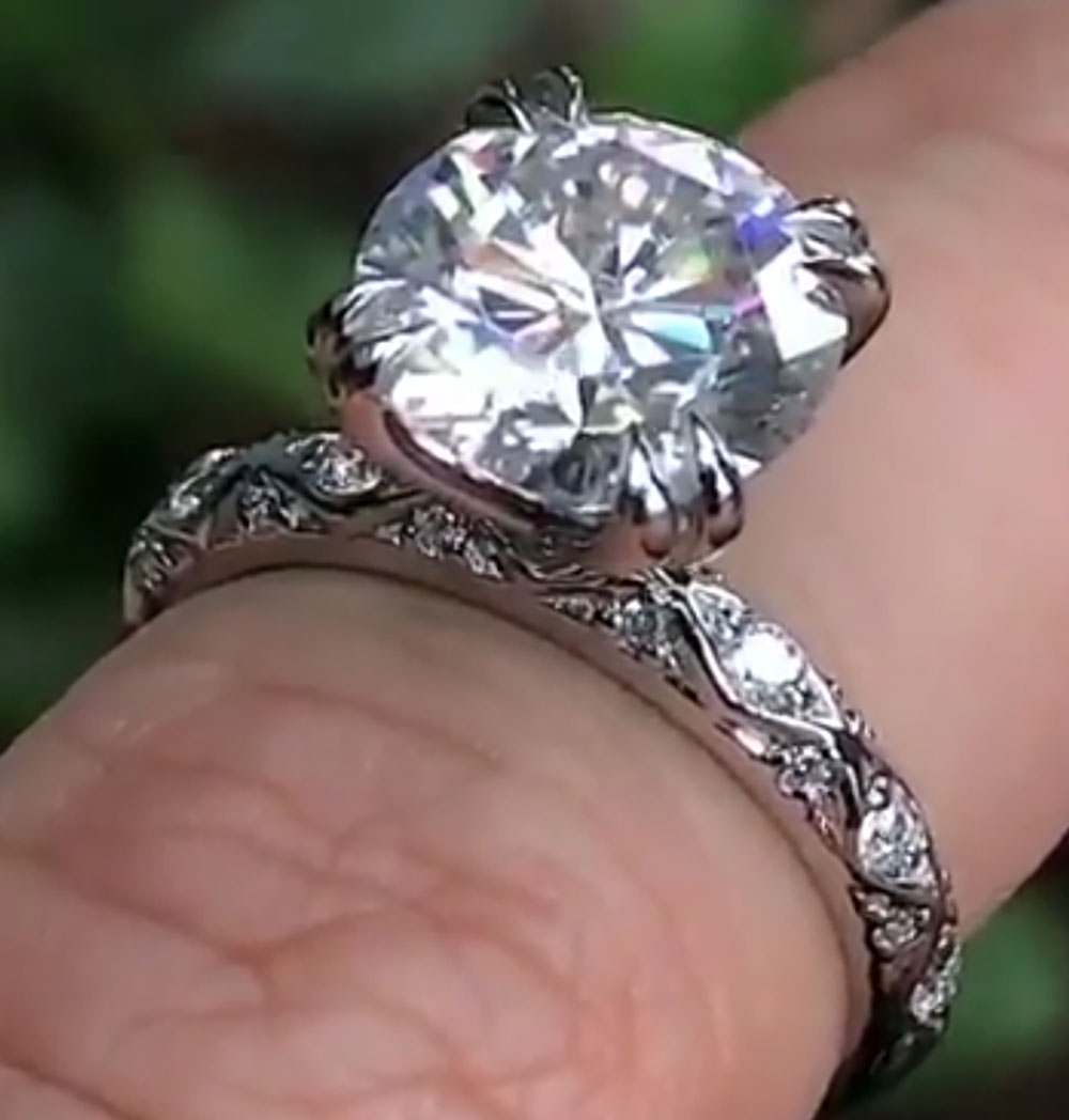 Özel Gerçek Platin PT950 Kadın - Moissanite Engagement Ring 1 Carat incelemesi ve fiyatı