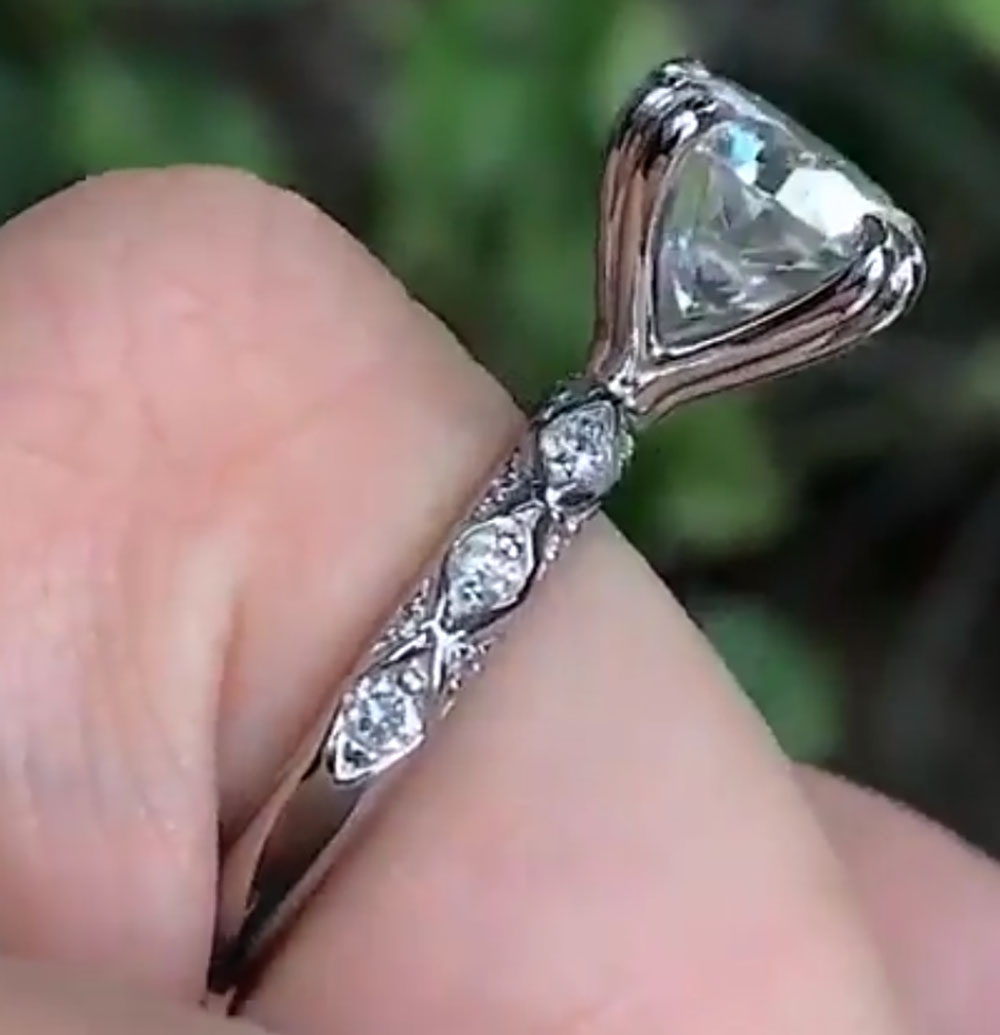 Özel Gerçek Platin PT950 Kadın - Moissanite Engagement Ring 1 Carat incelemesi ve fiyatı
