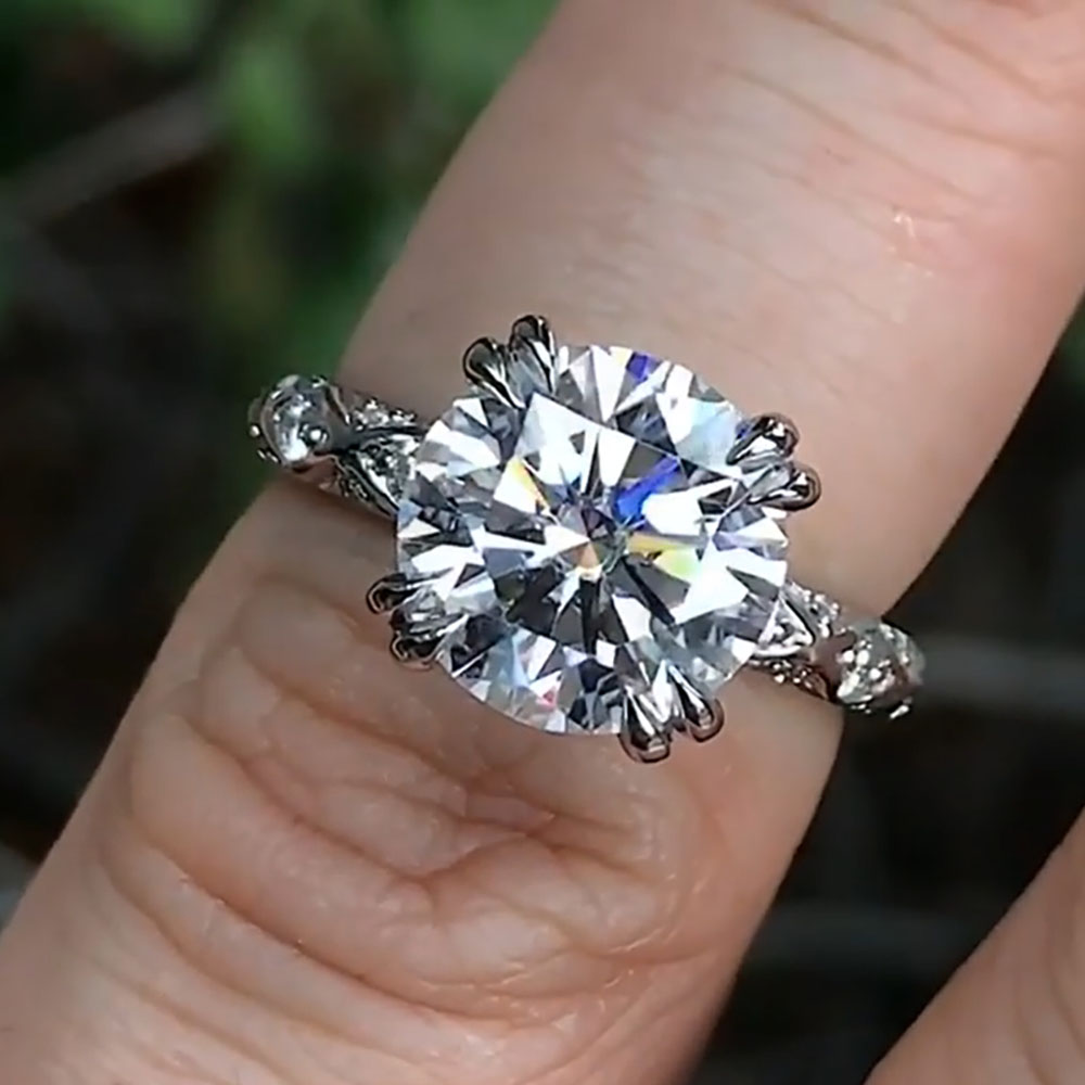 Özel Gerçek Platin PT950 Kadın - Moissanite Engagement Ring 1 Carat incelemesi ve fiyatı