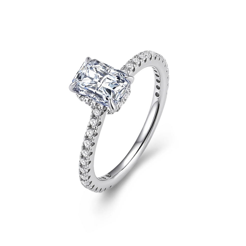 S925 Ayar Gümüş Sade Dört Çata - Moissanite Engagement Ring 1 Carat incelemesi ve fiyatı