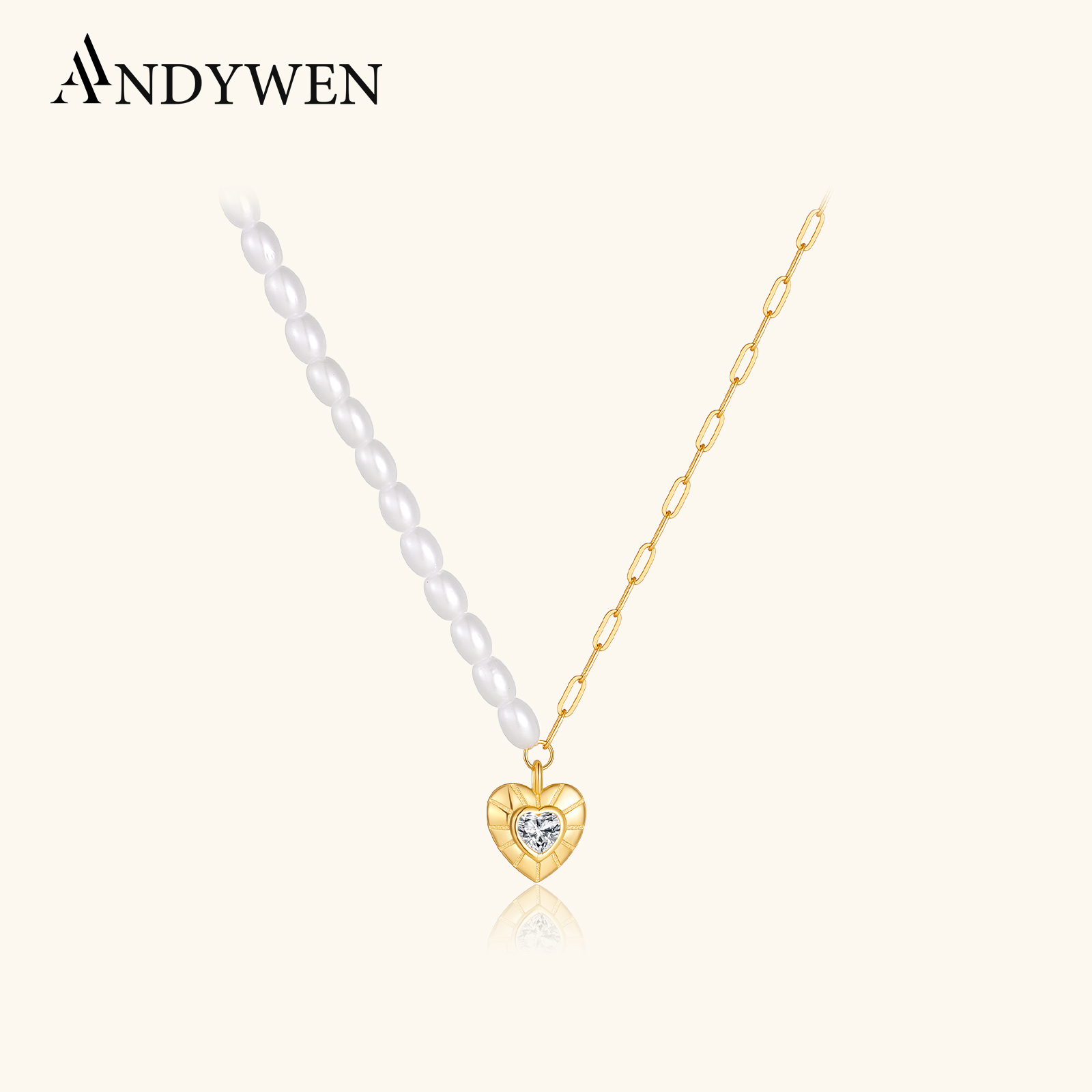 ANDYWEN 925 Ayar Gümüş Asimetr - Pearl Choker Necklace Vintage incelemesi ve fiyatı