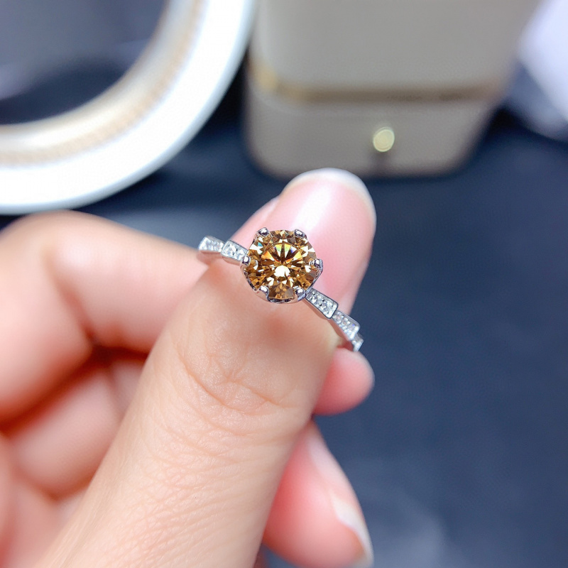Morganit Yüzük VVS1 Sınıfı Lab - Moissanite Engagement Ring 1 Carat incelemesi ve fiyatı