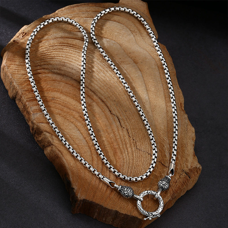OUYADI 925 Ayar Gümüş Retro Ku - 925 Sterling Silver Chain Necklace Men incelemesi ve fiyatı