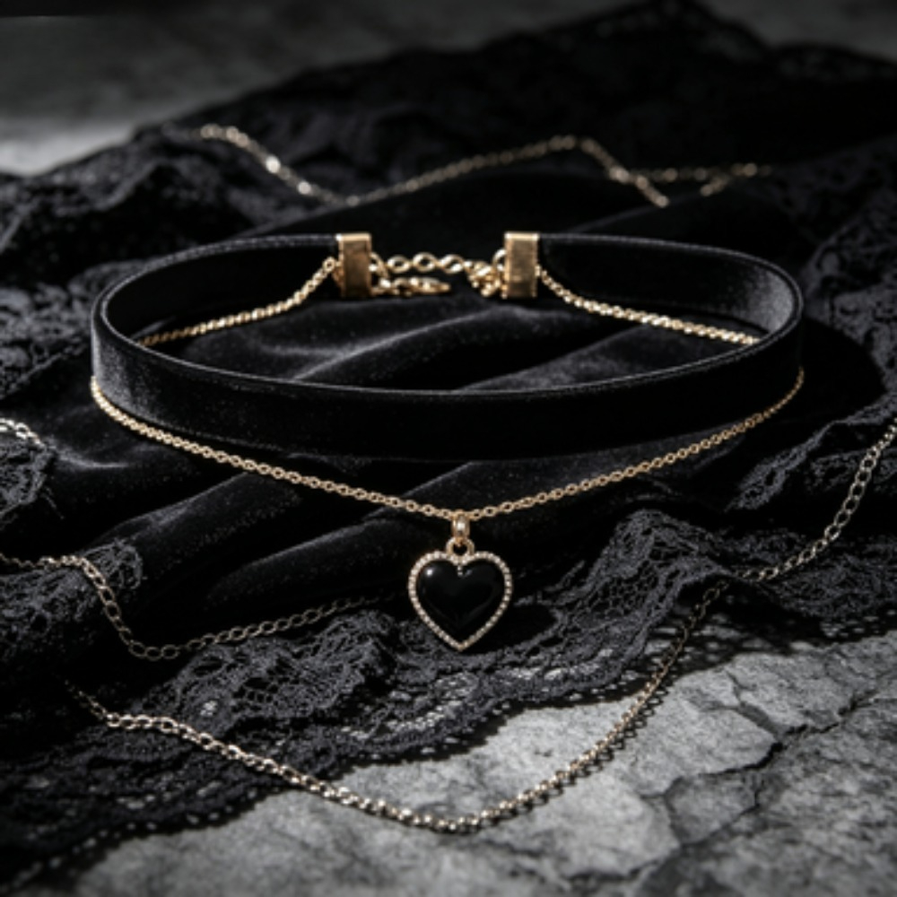 Çok Katmanlı Siyah Şeftali Kal - Layered Pendant Necklace Aesthetic incelemesi ve fiyatı