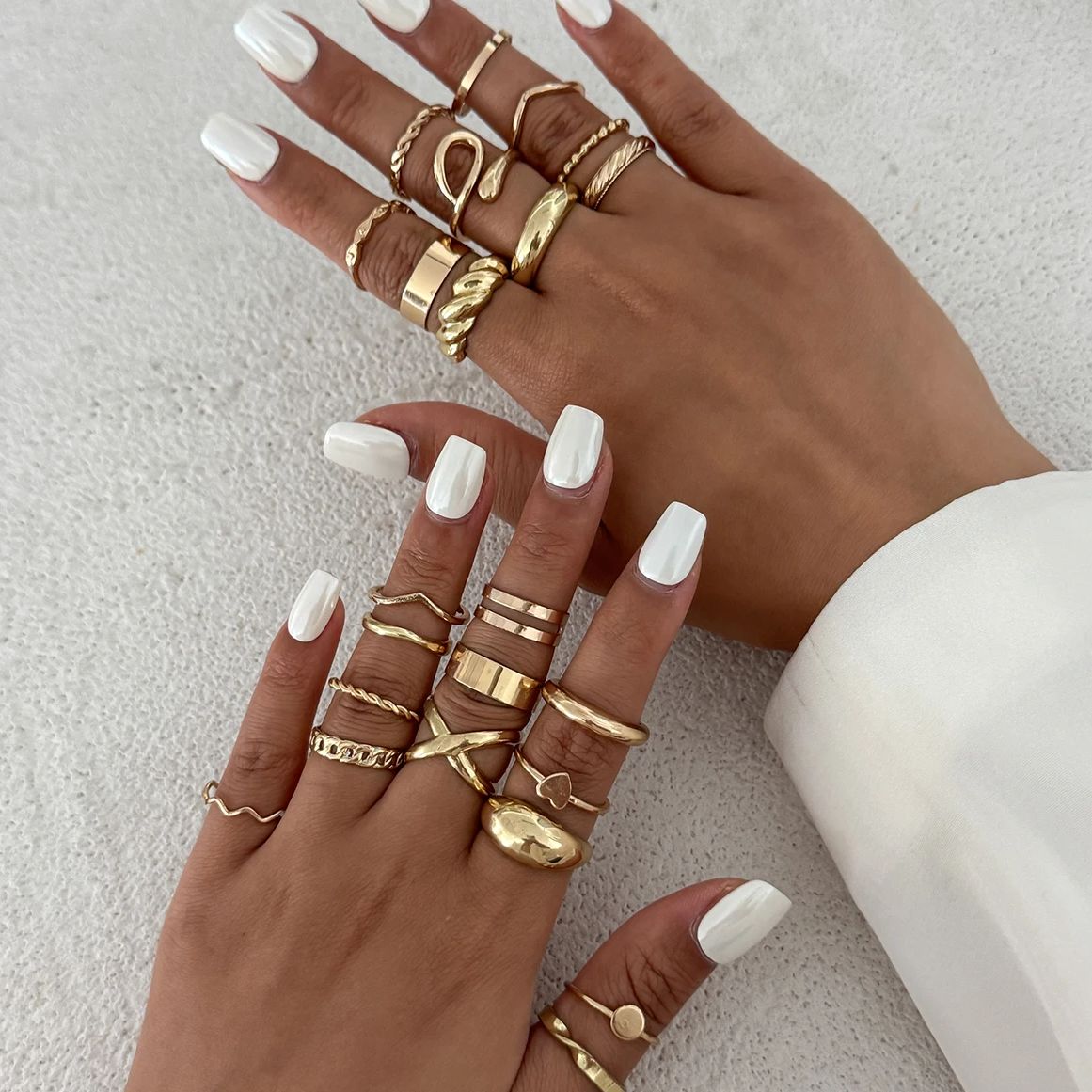 KunJoe 24 adet/takım Trendy Dü - Vintage Punk Knuckle Rings Set incelemesi ve fiyatı