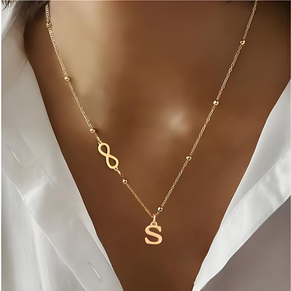 Özel Sonsuzluk Sembolü Baş Har - Initial Letter Necklace 18K Gold incelemesi ve fiyatı