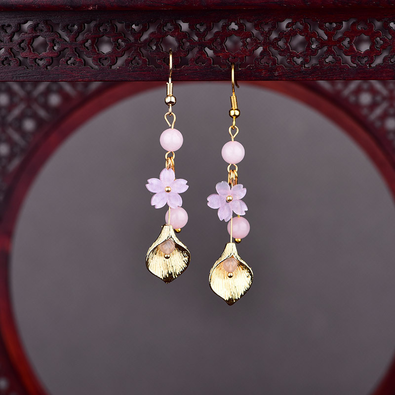 Pembe Doğal Yeşim Çiçek Küpe K - Earrings incelemesi ve fiyatı