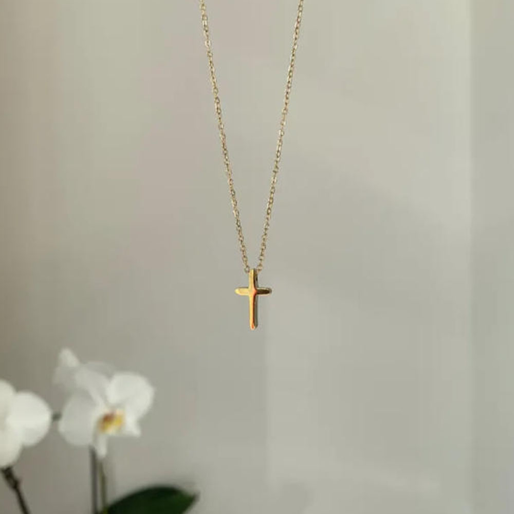 Zarif altın haç kolye, sade gü - Cross Pendant Necklace Gold incelemesi ve fiyatı