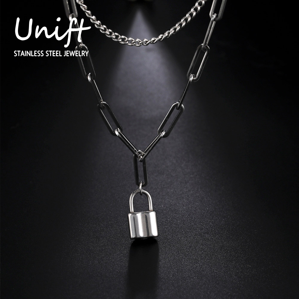 Unift Estetik asma kilit kolye - Layered Pendant Necklace Aesthetic incelemesi ve fiyatı