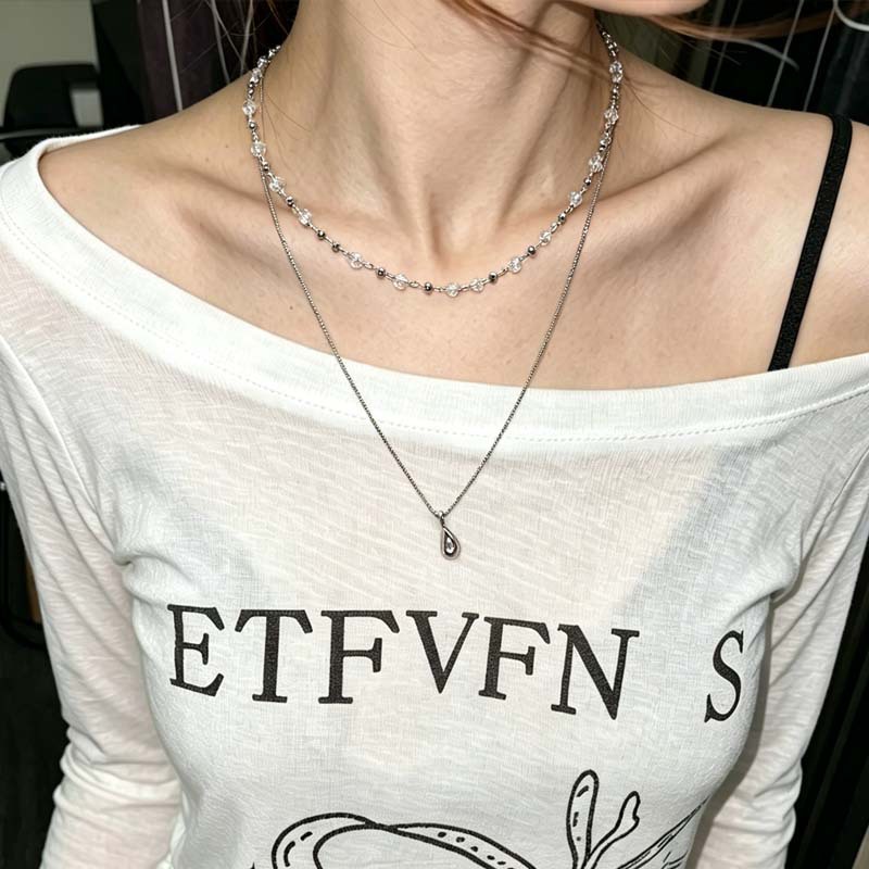 Yeni Moda Su Damlası Kolye Çif - Layered Pendant Necklace Aesthetic incelemesi ve fiyatı