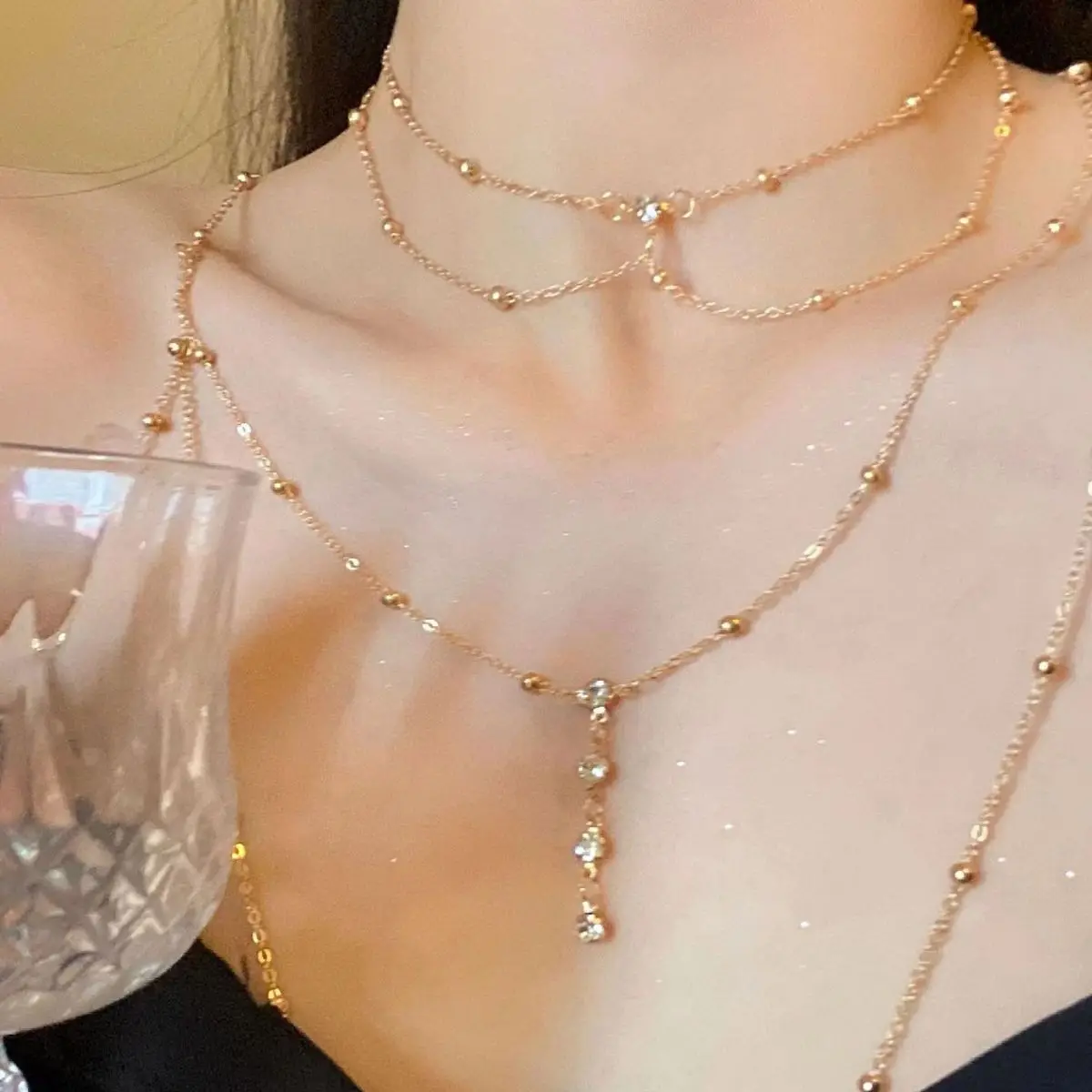 Seksi estetik çok katmanlı köp - Layered Pendant Necklace Aesthetic incelemesi ve fiyatı