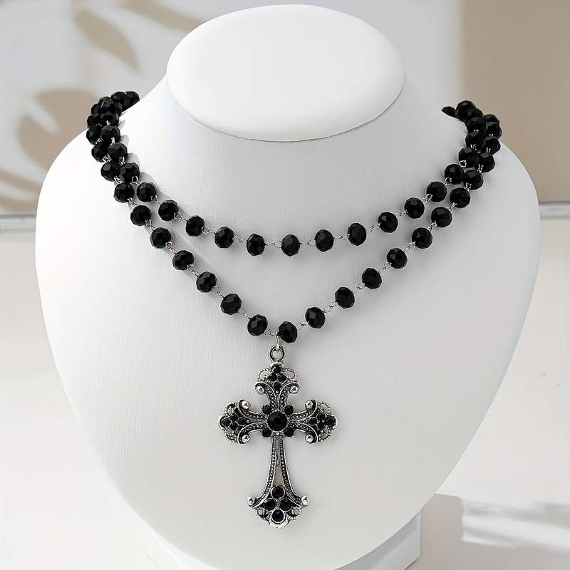 Y2K Grunge Gotik Katmanlı Haç  - Layered Pendant Necklace Aesthetic incelemesi ve fiyatı