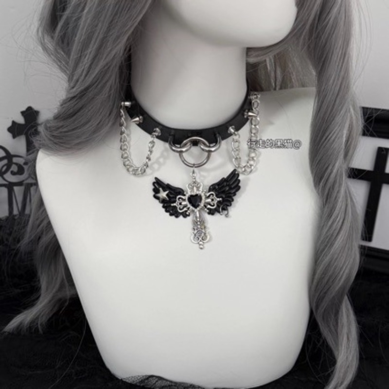 Gotik Alt Kültür Melek Kanadı  - Layered Pendant Necklace Aesthetic incelemesi ve fiyatı