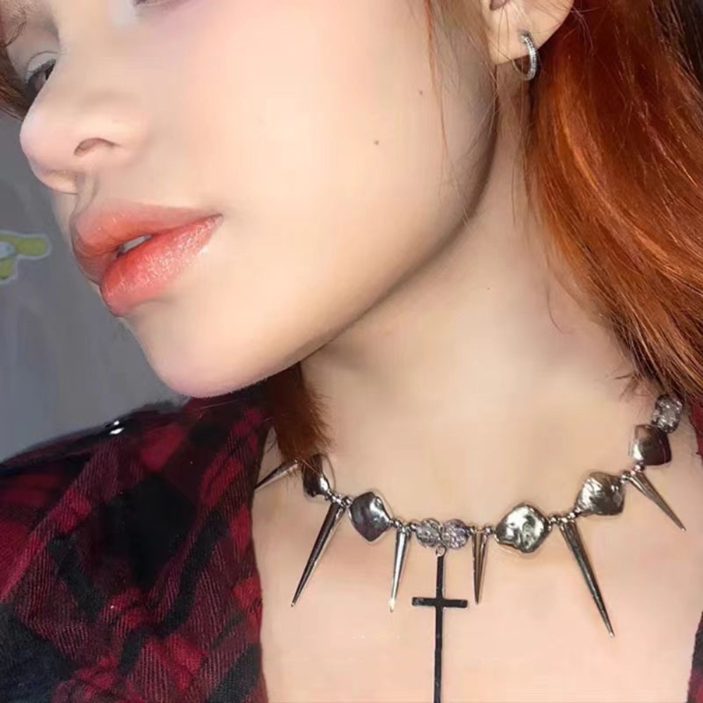 Y2k Alt Kültür Spike Çapraz Pe - Goth Punk Spike Choker incelemesi ve fiyatı