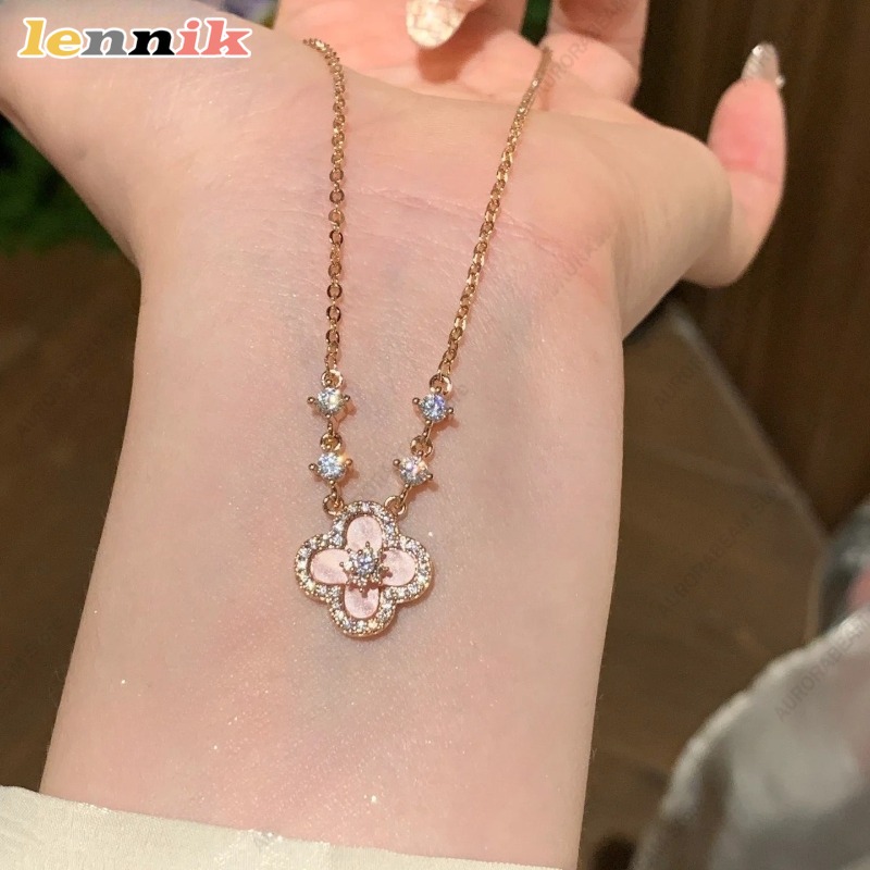 Pembe Kabuk Kolye, Dört Yaprak - Layered Pendant Necklace Aesthetic incelemesi ve fiyatı
