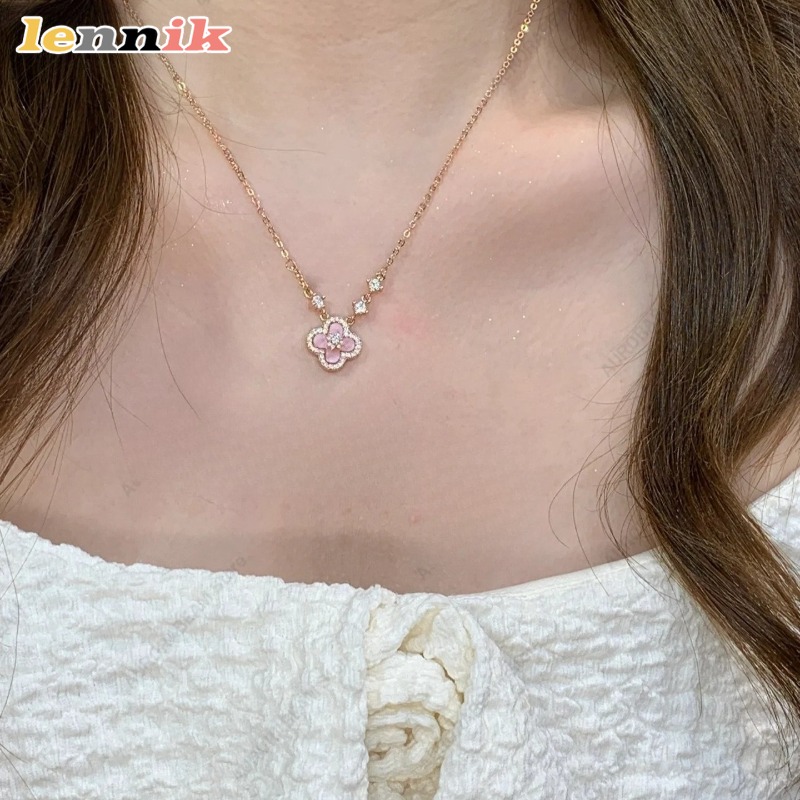 Pembe Kabuk Kolye, Dört Yaprak - Layered Pendant Necklace Aesthetic incelemesi ve fiyatı